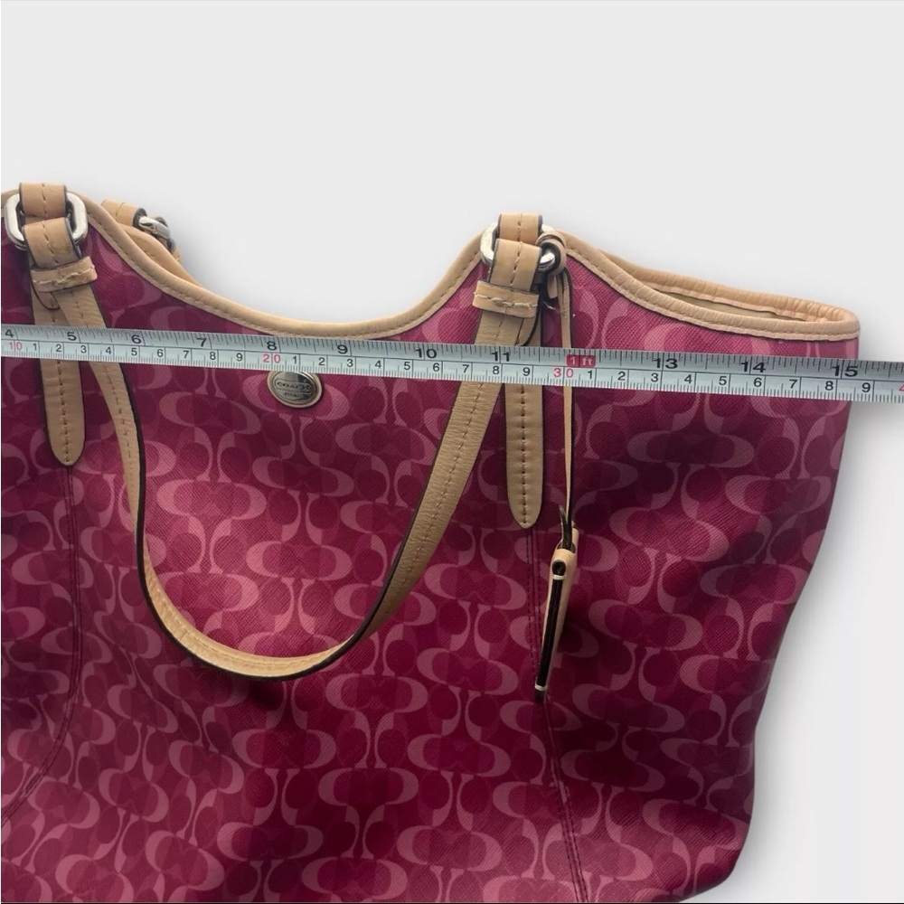 Genuine Coach Leather Tote Bag Peyton Dream C Pink and Tan Tote F25522 - Picture 13 of 14